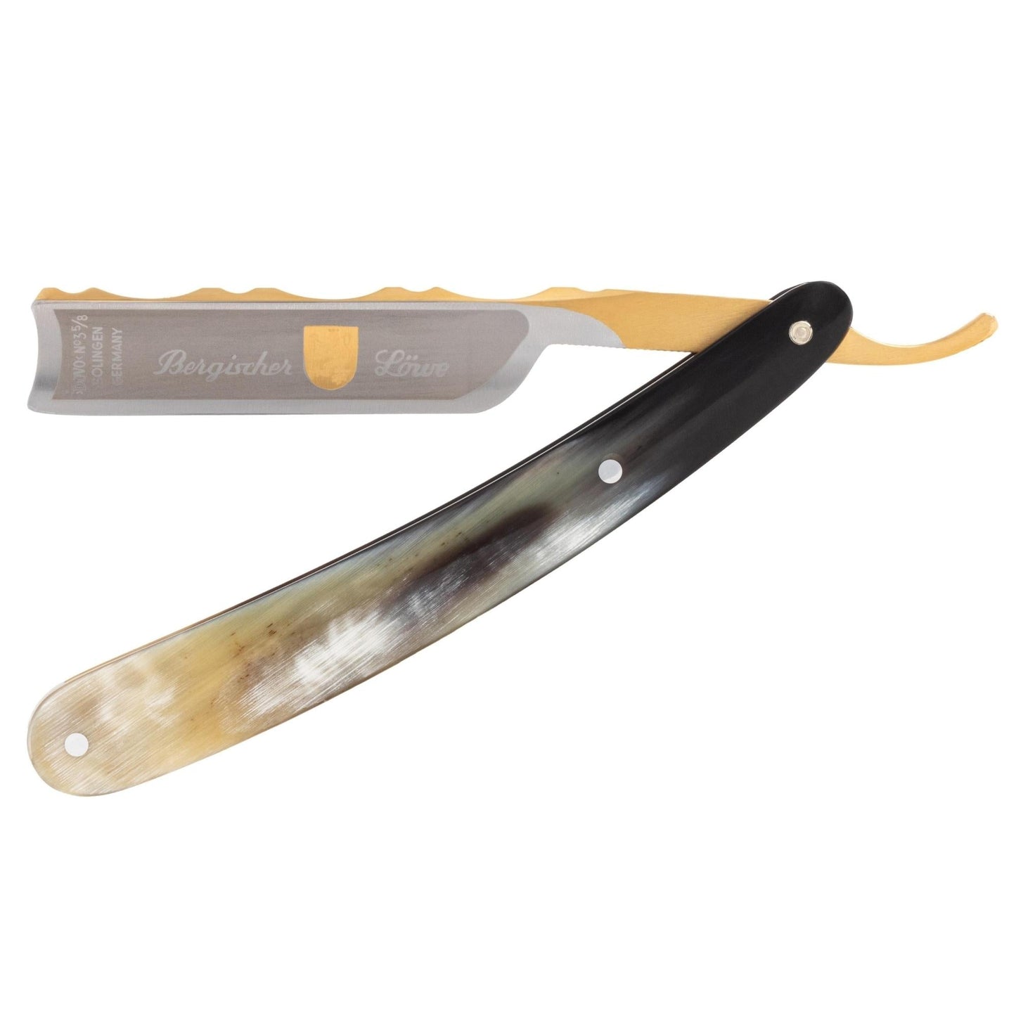 Dovo Straight Razor, "Bergischer Lowe" 5/8", Carbon Steel, Full Hollow Grind, Horn Handle