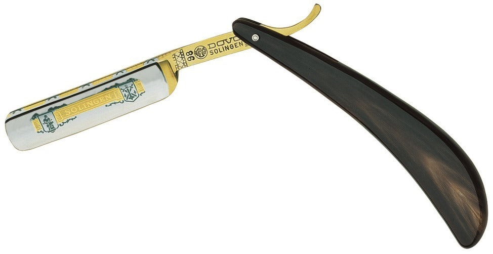Dovo
Dovo Straight Razor, "Solingen" 5/8", Carbon Steel, Full Hollow Grind, Buffalo Horn Handle.
Dovo
SKU:
DV-985850