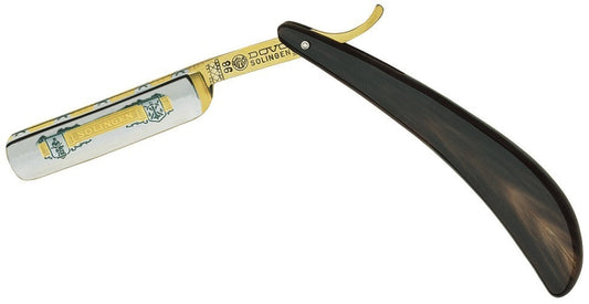 Dovo
Dovo Straight Razor, "Solingen" 5/8", Carbon Steel, Full Hollow Grind, Buffalo Horn Handle.
Dovo
SKU:
DV-985850